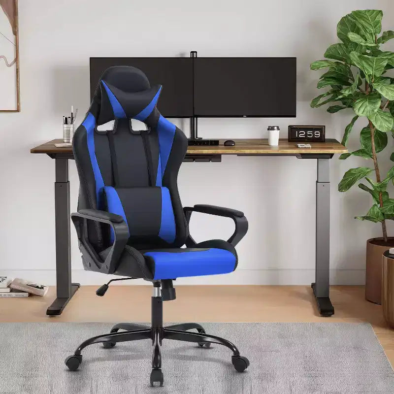 BestMassage Sedia da Gaming Sedia da Ufficio Sedia da Computer con Braccioli Girevole a 360° Supporto Lombare Sedia Direzionale Ergonomica per Adulti