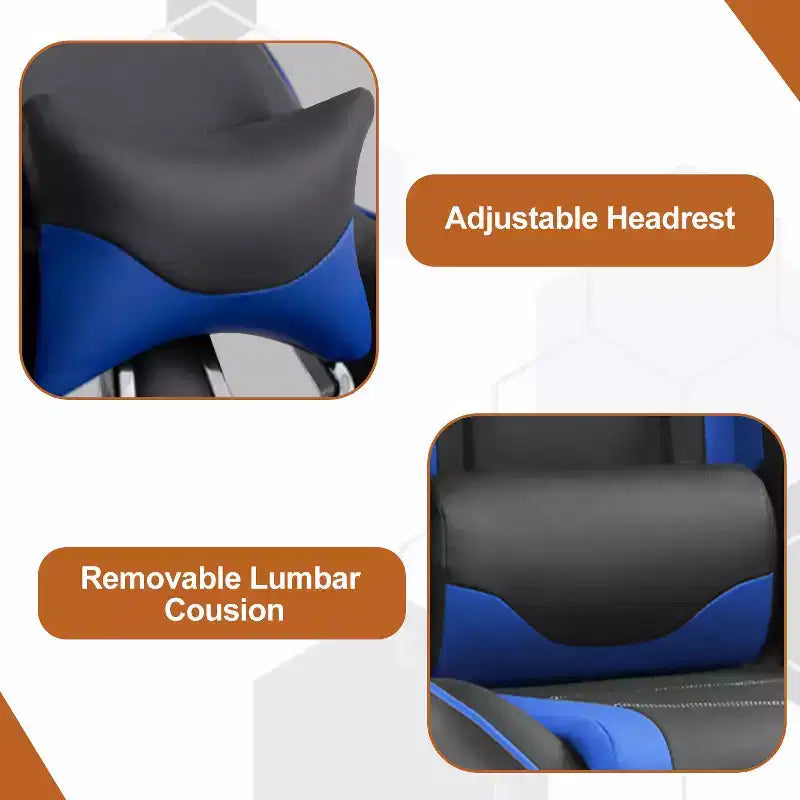 BestMassage Sedia da Gaming Racing da Ufficio con Funzione Massaggio Supporto Lombare in Pelle PU per Adulti