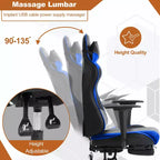 BestMassage Sedia da Gaming Racing da Ufficio con Funzione Massaggio Supporto Lombare in Pelle PU per Adulti