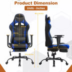 BestMassage Sedia da Gaming Racing da Ufficio con Funzione Massaggio Supporto Lombare in Pelle PU per Adulti