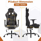 BestMassage Sedia da Gaming Racing da Ufficio con Funzione Massaggio Supporto Lombare in Pelle PU per Adulti