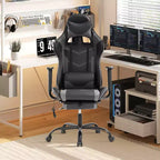 BestMassage Sedia da Gaming Racing da Ufficio con Funzione Massaggio Supporto Lombare in Pelle PU per Adulti