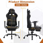 BestMassage Sedia da Gaming Racing da Ufficio con Funzione Massaggio Supporto Lombare in Pelle PU per Adulti