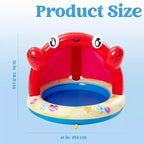 Piscine gonflable Joyfy Baby Pool avec arroseur, Piscine pour enfants Crabe Splash, Piscine gonflable pour bébé avec auvent, Jouets aquatiques d'été pour bébé en extérieur