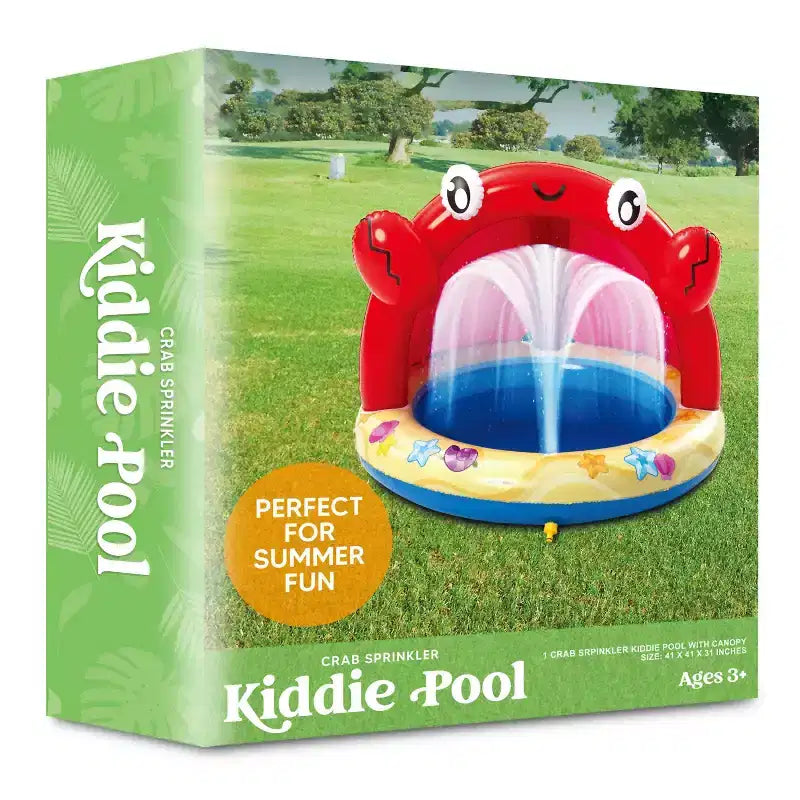 Piscine gonflable Joyfy Baby Pool avec arroseur, Piscine pour enfants Crabe Splash, Piscine gonflable pour bébé avec auvent, Jouets aquatiques d'été pour bébé en extérieur