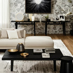 Table basse rectangulaire chic en bois noir