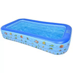 TINKLE WELL Inflatable Swimming Kiddie Pool 98 X 67 X 21 Ocean World Blue