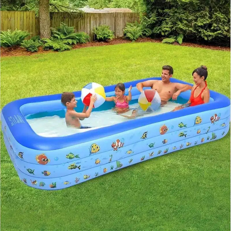 TINKLE WELL Piscine gonflable pour enfants 98 X 67 X 21 Monde Océan Bleu