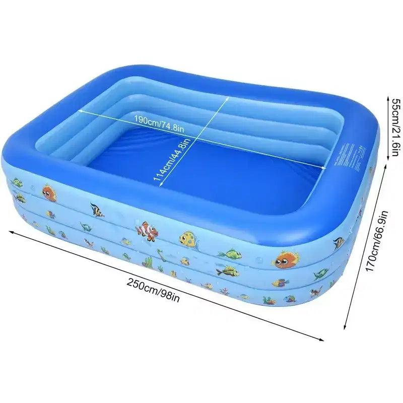 TINKLE WELL Piscine gonflable pour enfants 98 X 67 X 21 Monde Océan Bleu
