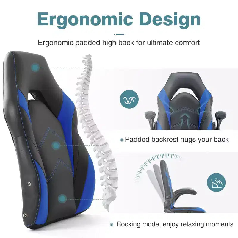 FIRNEWST Next - Level Gaming Comfort: Sedia Ergonomica in Pelle PU con Braccioli Ribaltabili Regolabili