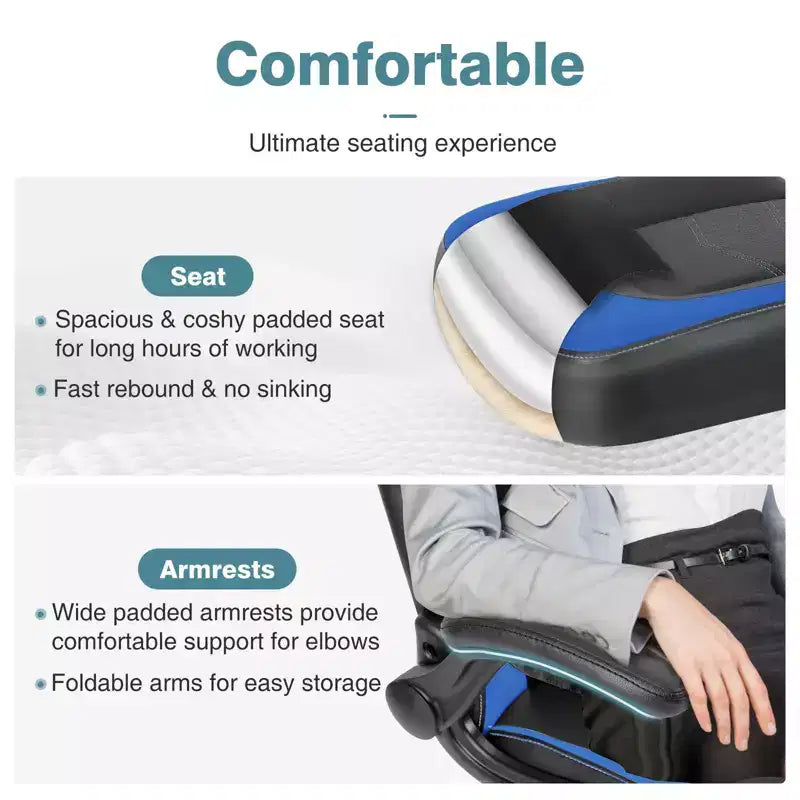 FIRNEWST Next - Level Gaming Comfort: Sedia Ergonomica in Pelle PU con Braccioli Ribaltabili Regolabili