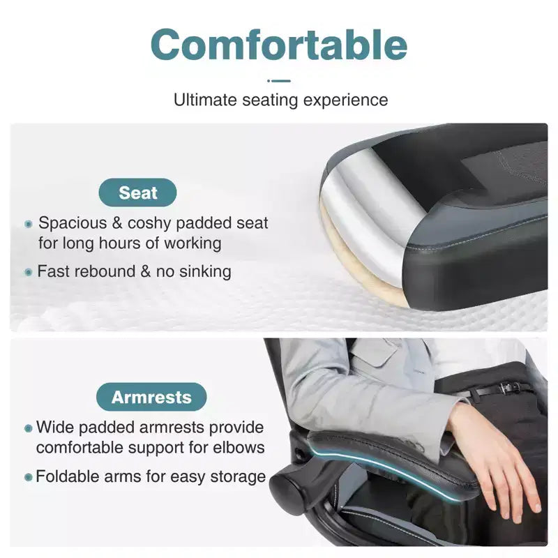 FIRNEWST Next - Level Gaming Comfort: Sedia Ergonomica in Pelle PU con Braccioli Ribaltabili Regolabili