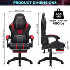 Fauteuil de massage et de jeu extra-large Hoffree, Fauteuil de bureau ergonomique pour PC avec repose-pieds et réglable