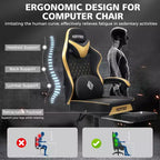 Sedia da Gaming Ergonomica da Ufficio PC Hoffree in Pelle con Massaggio, Poggiapiedi e Regolabile
