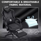 Sedia da Gaming Ergonomica da Ufficio PC Hoffree in Pelle con Massaggio, Poggiapiedi e Regolabile