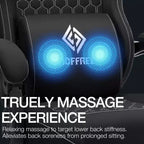 Hoffree Sedia da gaming massaggiante traspirante con poggiapiedi e regolabile, sedia da ufficio ergonomica per PC