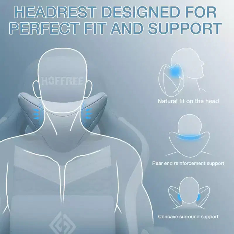 Hoffree Sedia da gaming massaggiante traspirante con poggiapiedi e regolabile, sedia da ufficio ergonomica per PC