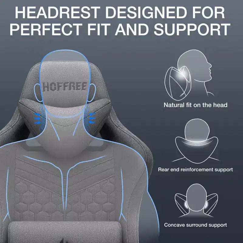 Hoffree Sedia da gaming massaggiante traspirante con poggiapiedi e regolabile, sedia da ufficio ergonomica per PC