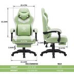 Hoffree Sedia da gaming massaggiante traspirante con poggiapiedi e regolabile, sedia da ufficio ergonomica per PC