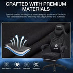 Hoffree Sedia da gaming massaggiante traspirante con poggiapiedi e regolabile, sedia da ufficio ergonomica per PC
