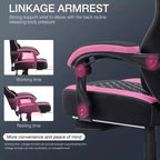Hoffree Sedia da gaming massaggiante traspirante con poggiapiedi e regolabile, sedia da ufficio ergonomica per PC