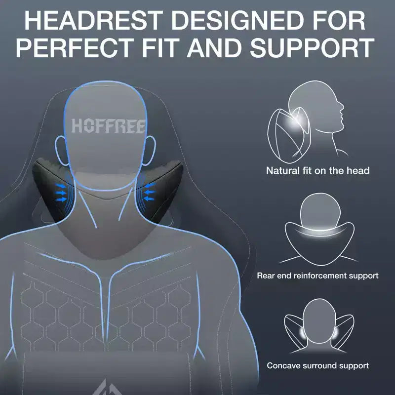 Hoffree Sedia da gaming massaggiante traspirante con poggiapiedi e regolabile, sedia da ufficio ergonomica per PC