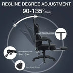 Hoffree Sedia da gaming massaggiante traspirante con poggiapiedi e regolabile, sedia da ufficio ergonomica per PC