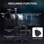 Sedia da gaming Hoffree traspirante con massaggio Sedia da ufficio ergonomica per PC con altoparlante Bluetooth e poggiapiedi