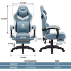 Sedia da gaming Hoffree traspirante con massaggio Sedia da ufficio ergonomica per PC con altoparlante Bluetooth e poggiapiedi