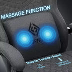 Sedia da gaming Hoffree traspirante con massaggio Sedia da ufficio ergonomica per PC con altoparlante Bluetooth e poggiapiedi