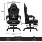 Sedia da gaming Hoffree traspirante con massaggio Sedia da ufficio ergonomica per PC con altoparlante Bluetooth e poggiapiedi
