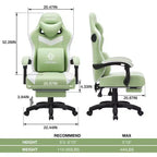 Sedia da gaming Hoffree traspirante con massaggio Sedia da ufficio ergonomica per PC con altoparlante Bluetooth e poggiapiedi