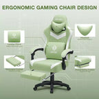 Sedia da gaming Hoffree traspirante con massaggio Sedia da ufficio ergonomica per PC con altoparlante Bluetooth e poggiapiedi