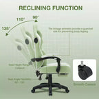 Sedia da gaming Hoffree traspirante con massaggio Sedia da ufficio ergonomica per PC con altoparlante Bluetooth e poggiapiedi