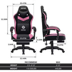 Sedia da gaming Hoffree traspirante con massaggio Sedia da ufficio ergonomica per PC con altoparlante Bluetooth e poggiapiedi