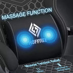 Sedia da gaming Hoffree traspirante con massaggio Sedia da ufficio ergonomica per PC con altoparlante Bluetooth e poggiapiedi