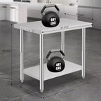 Table de travail robuste en acier inoxydable, table utilitaire à hauteur réglable pour la maison, le garage et la restauration