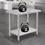 Table de travail robuste en acier inoxydable, table utilitaire à hauteur réglable pour la maison, le garage et la restauration
