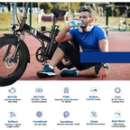 Bicicletta elettrica per adulti, Ebike pieghevole con pneumatici fat da 20 x 4.0, batteria rimovibile da 48V e cambio a 7 velocità, ideale per il pendolarismo