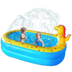 MOVSSOU Inflatable Dinosaur Pool kid pool Kiddie Pool Indoor Outdoor Kids Swimming for Ages 2+ 67x 41x 32 Blue