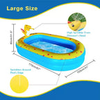 MOVSSOU Piscine gonflable dinosaure pour enfants, piscine pour bébés, pour intérieur et extérieur, à partir de 2 ans, 67x 41x 32 Bleu