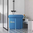 Baignoire de glace portable, baignoire de plongée froide extérieure avec couvercle thermique, housse et sac de transport, pour la récupération des athlètes et la thérapie par l'eau froide