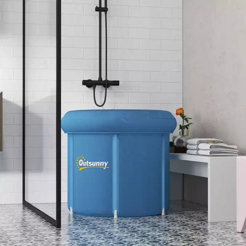 Baignoire de glace portable, baignoire de plongée froide extérieure avec couvercle thermique, housse et sac de transport, pour la récupération des athlètes et la thérapie par l'eau froide
