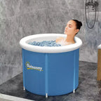 Baignoire de glace portable, baignoire de plongée froide extérieure avec couvercle thermique, housse et sac de transport, pour la récupération des athlètes et la thérapie par l'eau froide