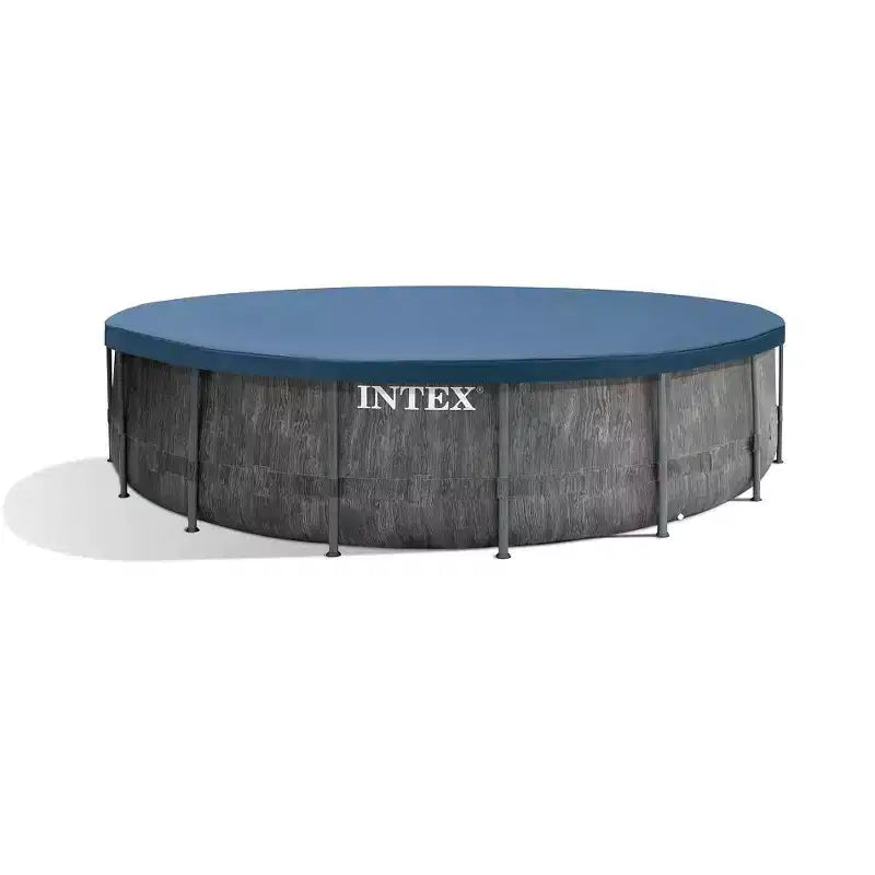 ENSEMBLE PISCINE HORS-SOL RECTANGULAIRE GRAPHITE GREYWOOD PRISM FRAME PREMIUM INTEXTM - 4,57M X 1,22M