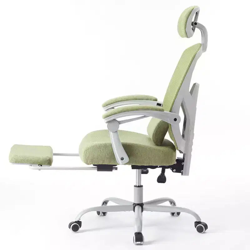 JIONJOY Sedia Gaming Ergonomica in Rete con Poggiapiedi - Reclinabile da 90 a 135 Gradi, Supporto Lombare e Poggiatesta Regolabili
