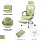 JIONJOY Sedia Gaming Ergonomica in Rete con Poggiapiedi - Reclinabile da 90 a 135 Gradi, Supporto Lombare e Poggiatesta Regolabili