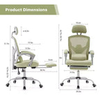 JIONJOY Sedia Gaming Ergonomica in Rete con Poggiapiedi - Reclinabile da 90 a 135 Gradi, Supporto Lombare e Poggiatesta Regolabili