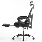JIONJOY Sedia Gaming Ergonomica in Rete con Poggiapiedi - Reclinabile da 90 a 135 Gradi, Supporto Lombare e Poggiatesta Regolabili