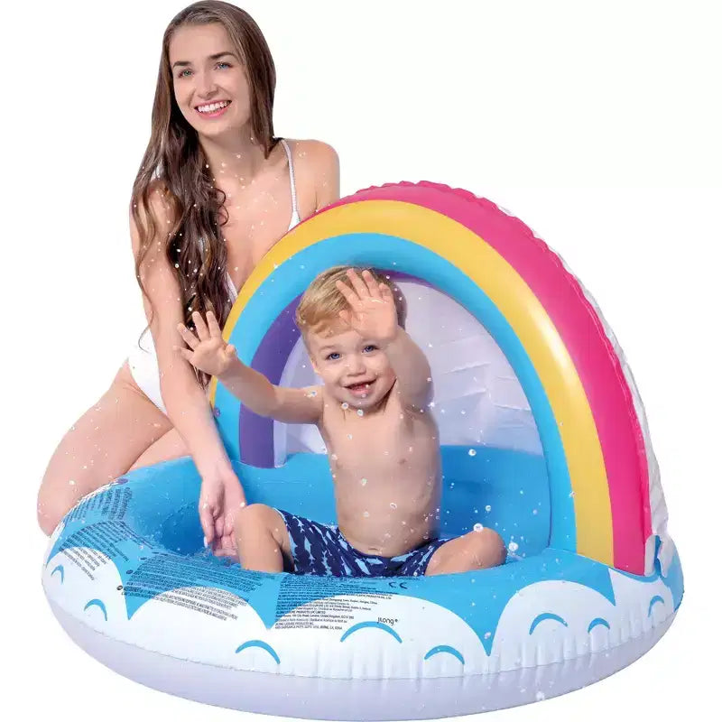 Piscine gonflable pour bébé avec auvent arc-en-ciel Pool Central 37
